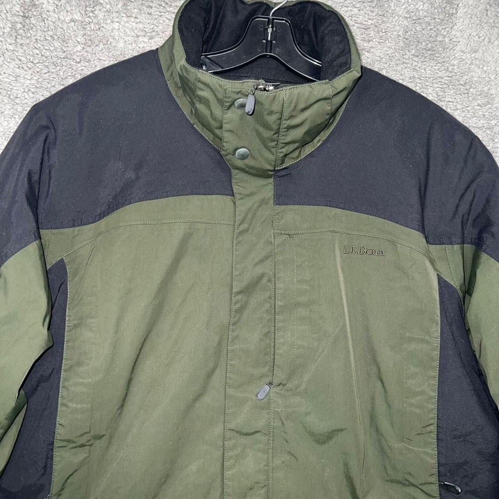 LL Bean‎ Parka Jacket Men's Size 2XL XXL Green Black Color Block Primaloft Ski - Picture 4 of 13